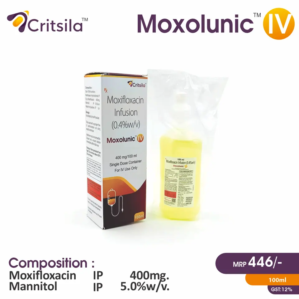 Moxifloxacin Infusion at the best price in PCD Pharma Franchise for Bacterial Infections Treatment.